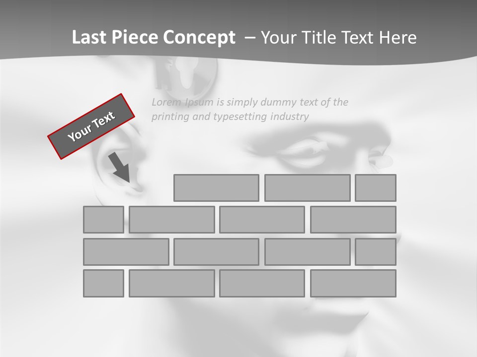 A Black And White Image Of A Man With Scissors In His Hair PowerPoint Template