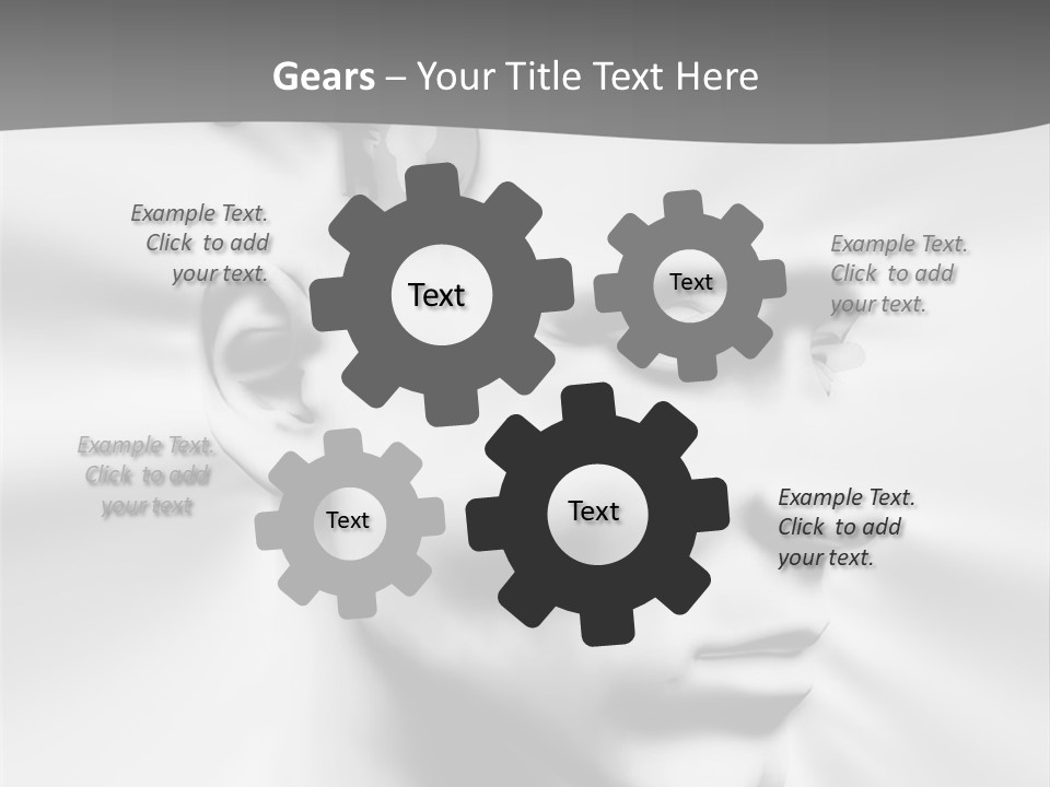 A Black And White Image Of A Man With Scissors In His Hair PowerPoint Template