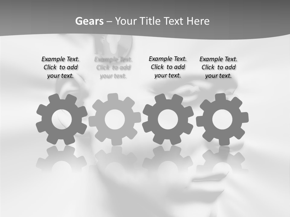 A Black And White Image Of A Man With Scissors In His Hair PowerPoint Template