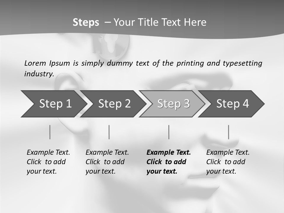 A Black And White Image Of A Man With Scissors In His Hair PowerPoint Template