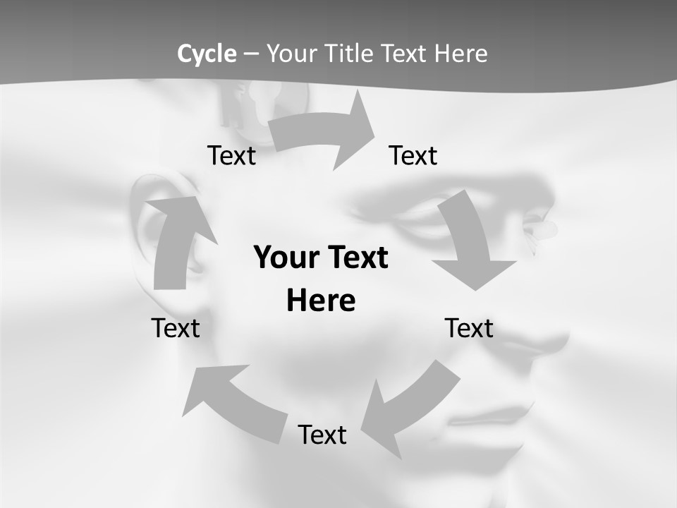 A Black And White Image Of A Man With Scissors In His Hair PowerPoint Template