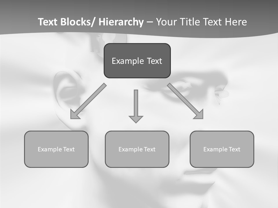 A Black And White Image Of A Man With Scissors In His Hair PowerPoint Template