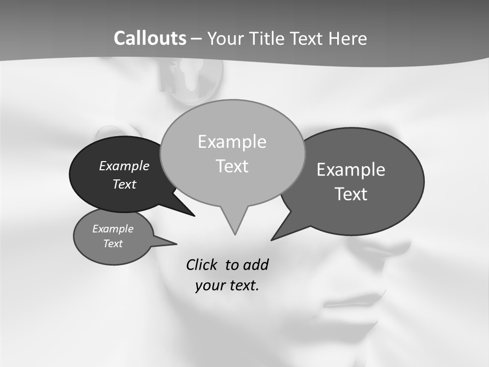 A Black And White Image Of A Man With Scissors In His Hair PowerPoint Template