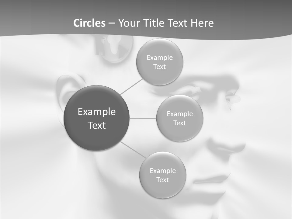 A Black And White Image Of A Man With Scissors In His Hair PowerPoint Template