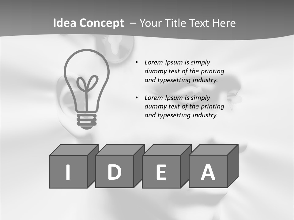 A Black And White Image Of A Man With Scissors In His Hair PowerPoint Template