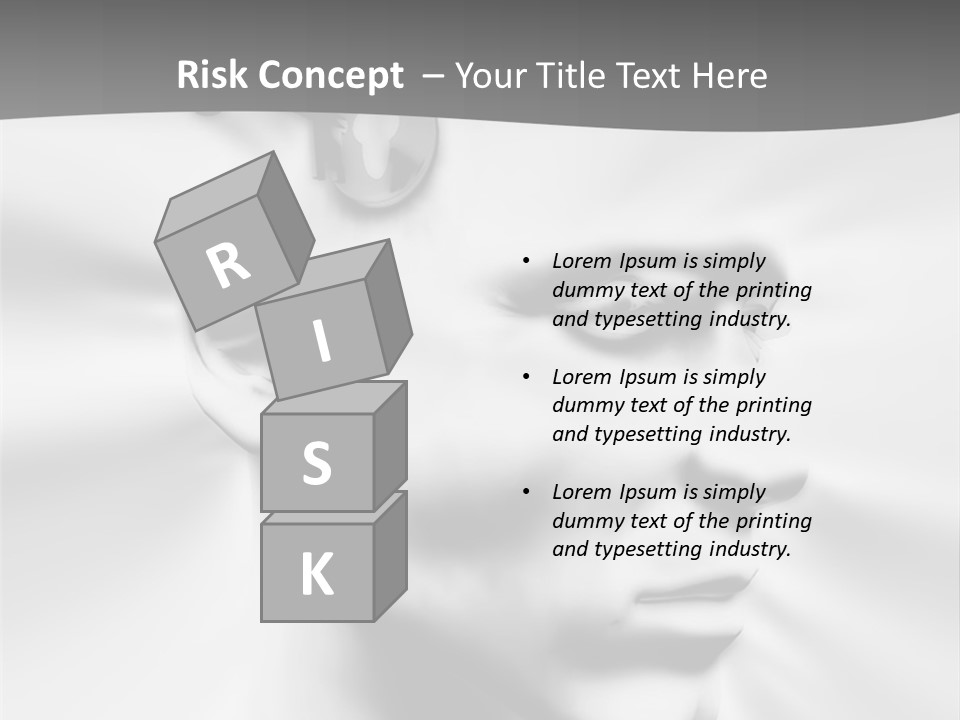 A Black And White Image Of A Man With Scissors In His Hair PowerPoint Template