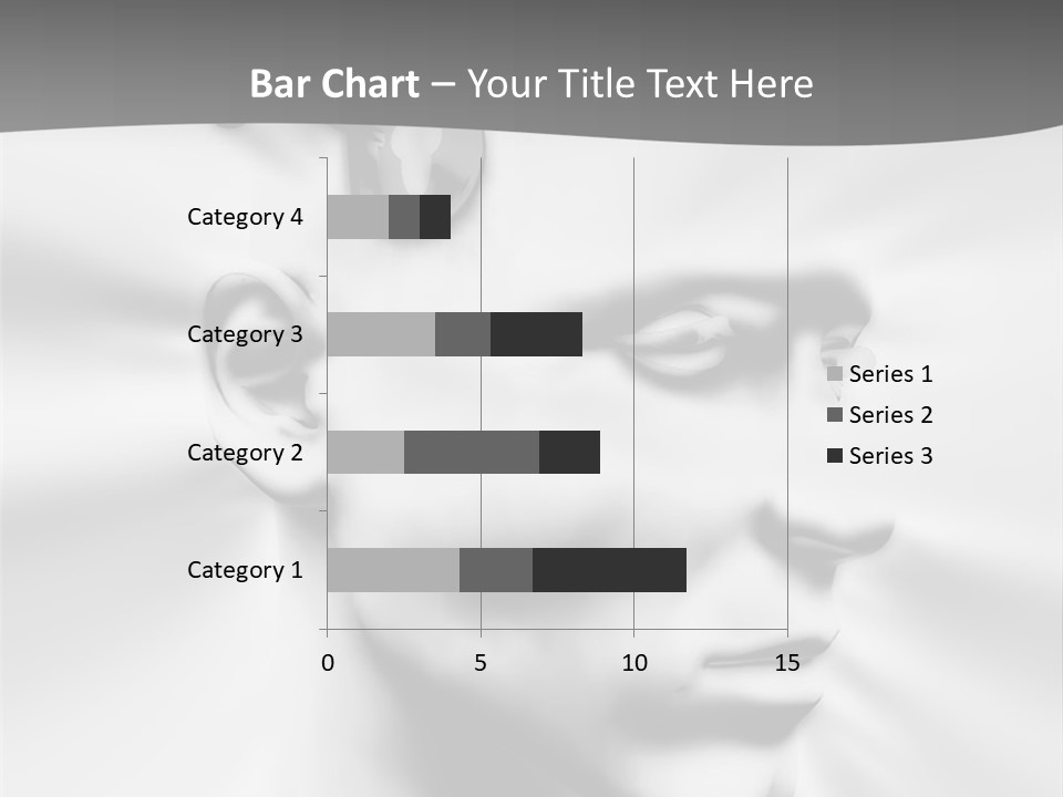 A Black And White Image Of A Man With Scissors In His Hair PowerPoint Template