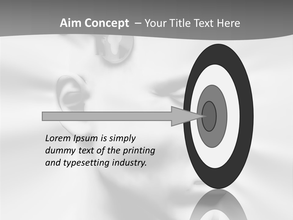 A Black And White Image Of A Man With Scissors In His Hair PowerPoint Template