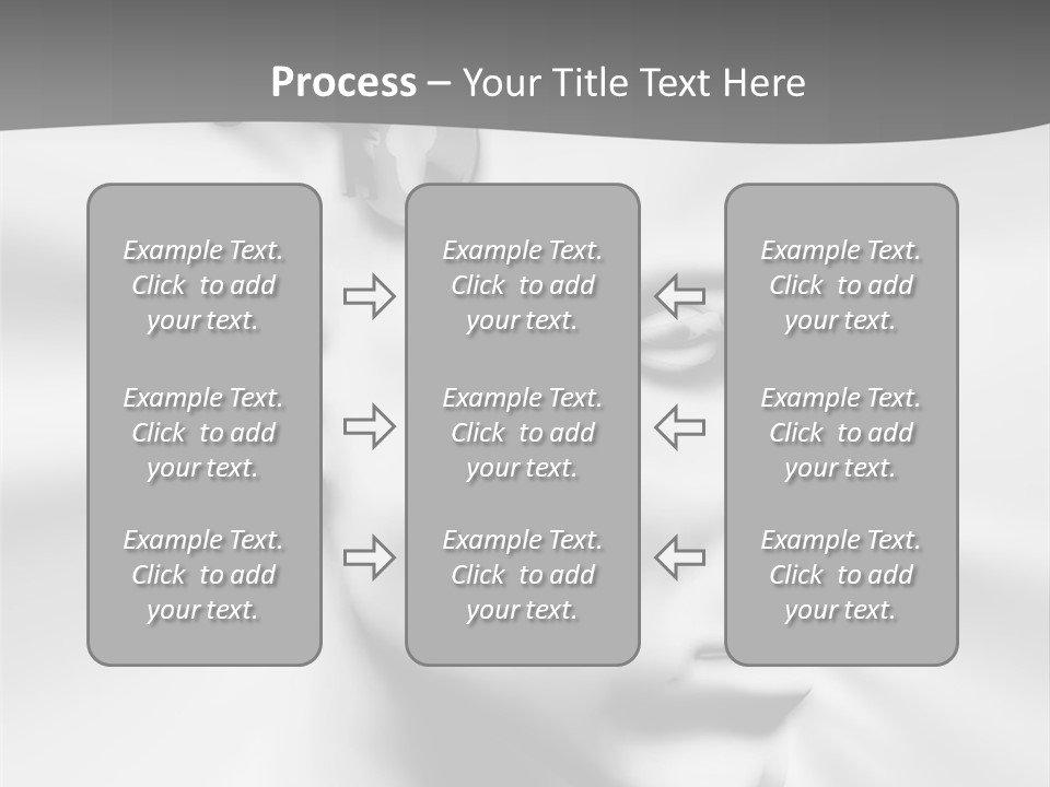 A Black And White Image Of A Man With Scissors In His Hair PowerPoint Template