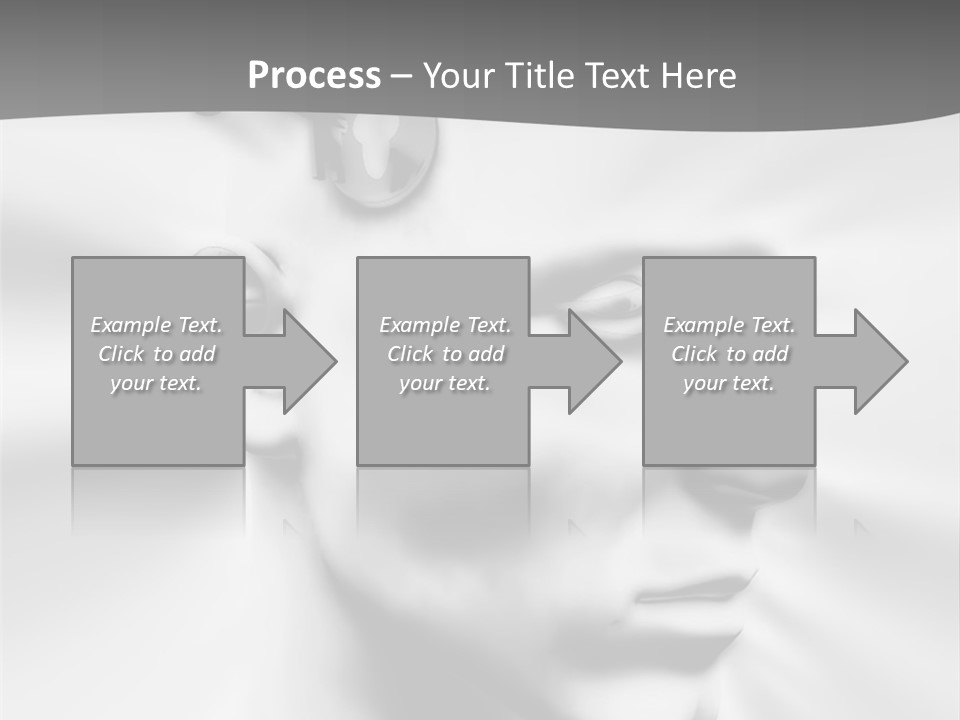 A Black And White Image Of A Man With Scissors In His Hair PowerPoint Template