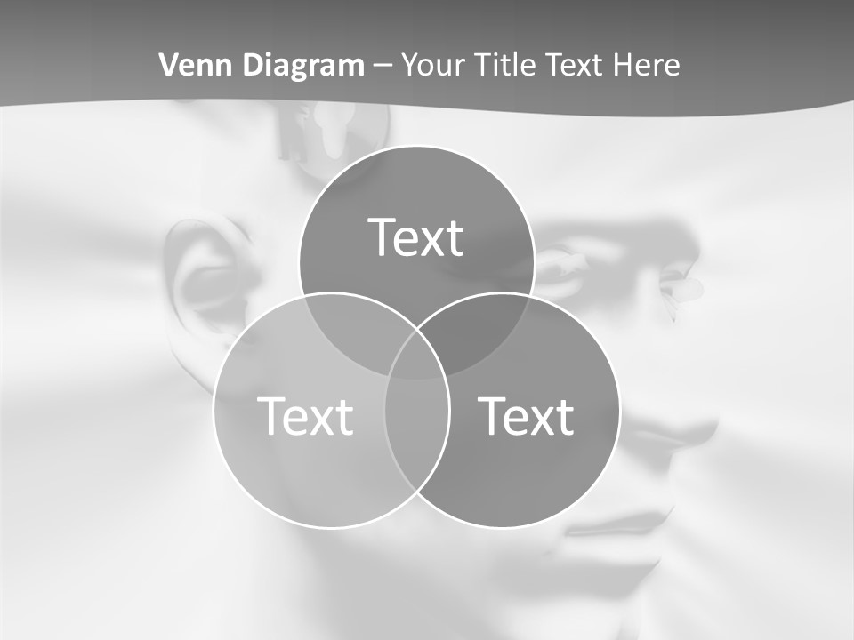 A Black And White Image Of A Man With Scissors In His Hair PowerPoint Template