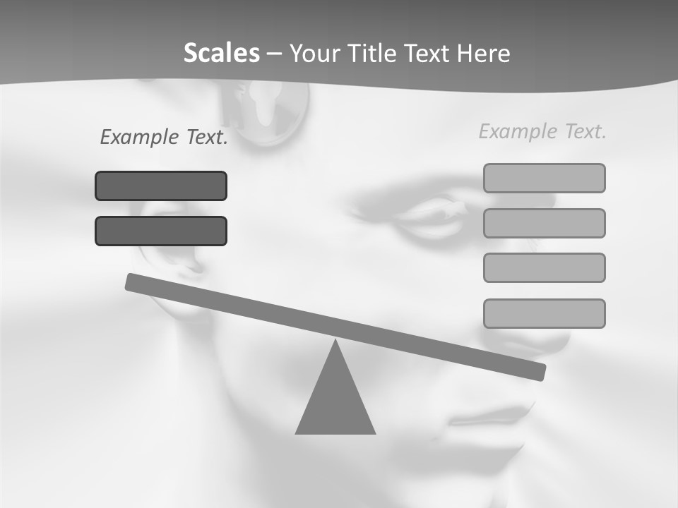 A Black And White Image Of A Man With Scissors In His Hair PowerPoint Template