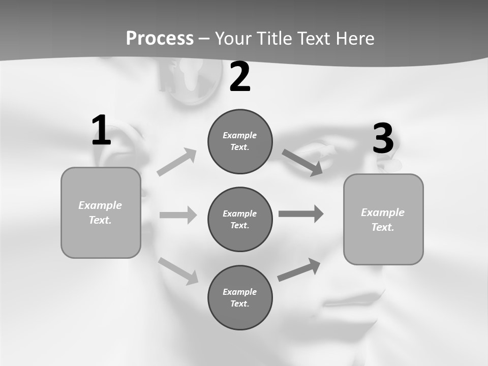 A Black And White Image Of A Man With Scissors In His Hair PowerPoint Template