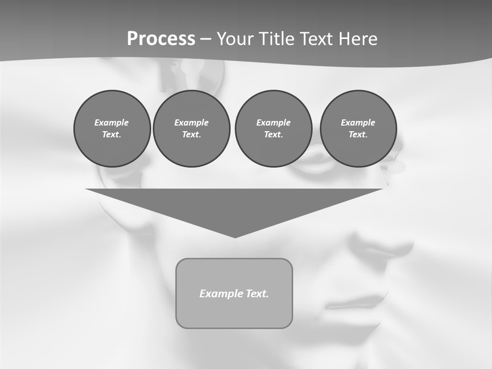 A Black And White Image Of A Man With Scissors In His Hair PowerPoint Template