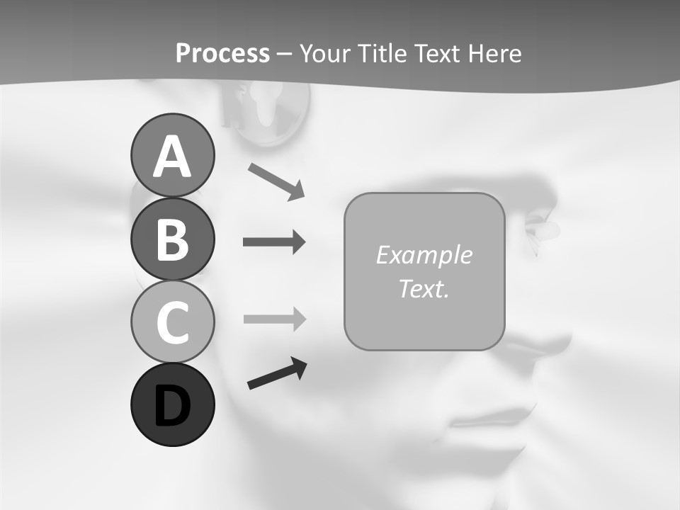 A Black And White Image Of A Man With Scissors In His Hair PowerPoint Template