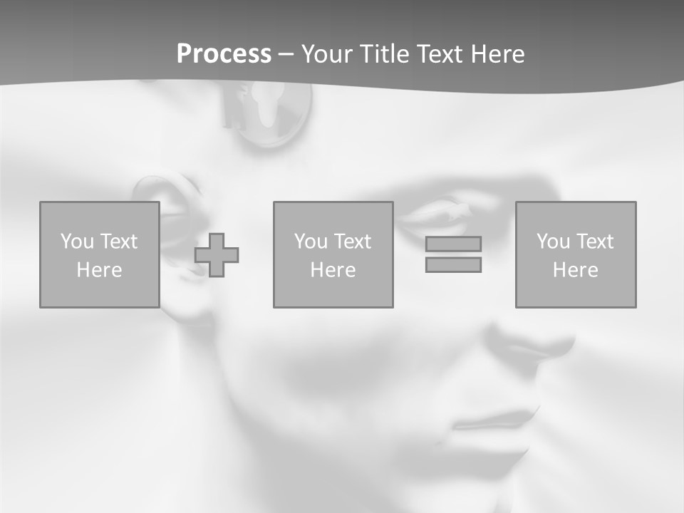 A Black And White Image Of A Man With Scissors In His Hair PowerPoint Template