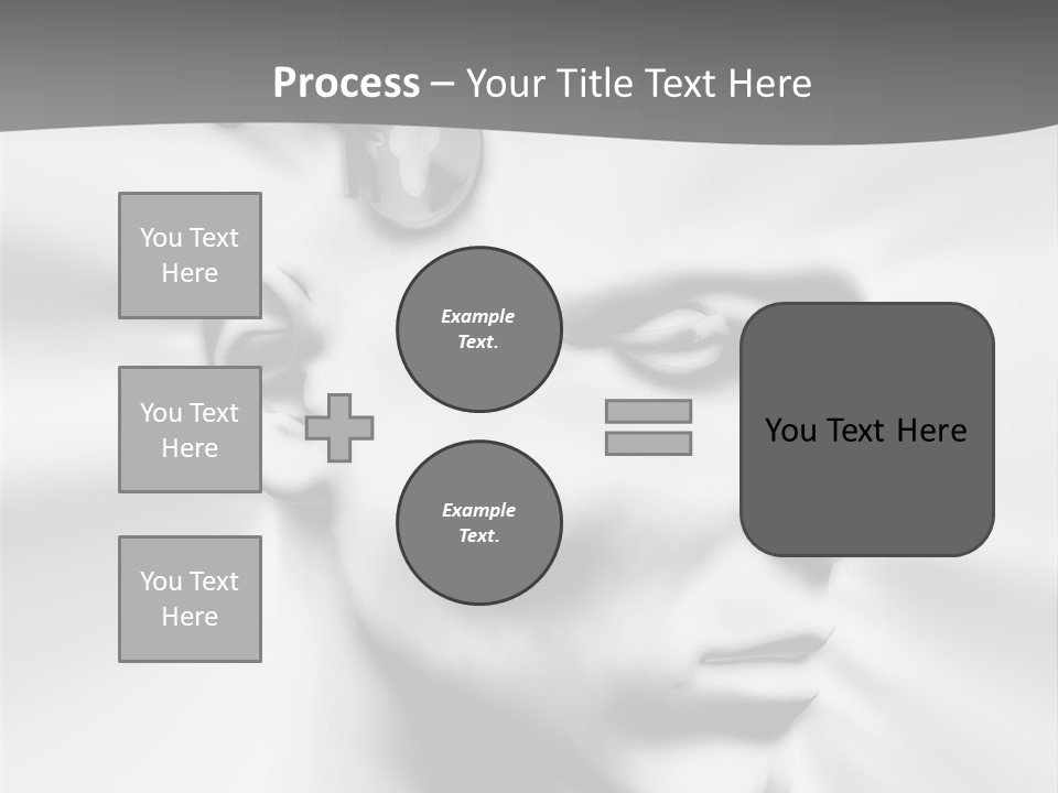 A Black And White Image Of A Man With Scissors In His Hair PowerPoint Template
