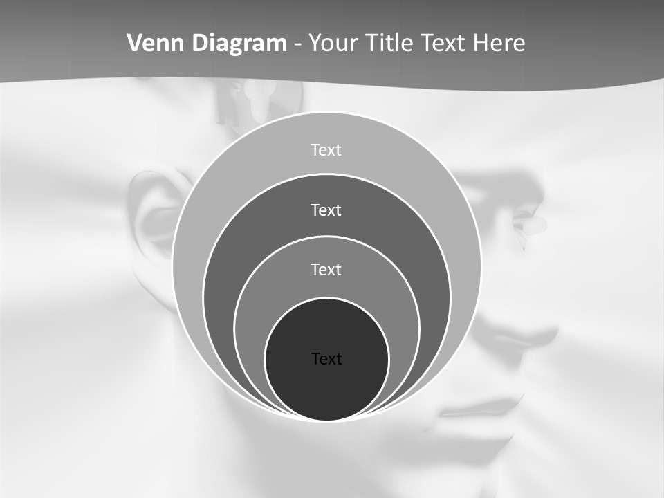 A Black And White Image Of A Man With Scissors In His Hair PowerPoint Template