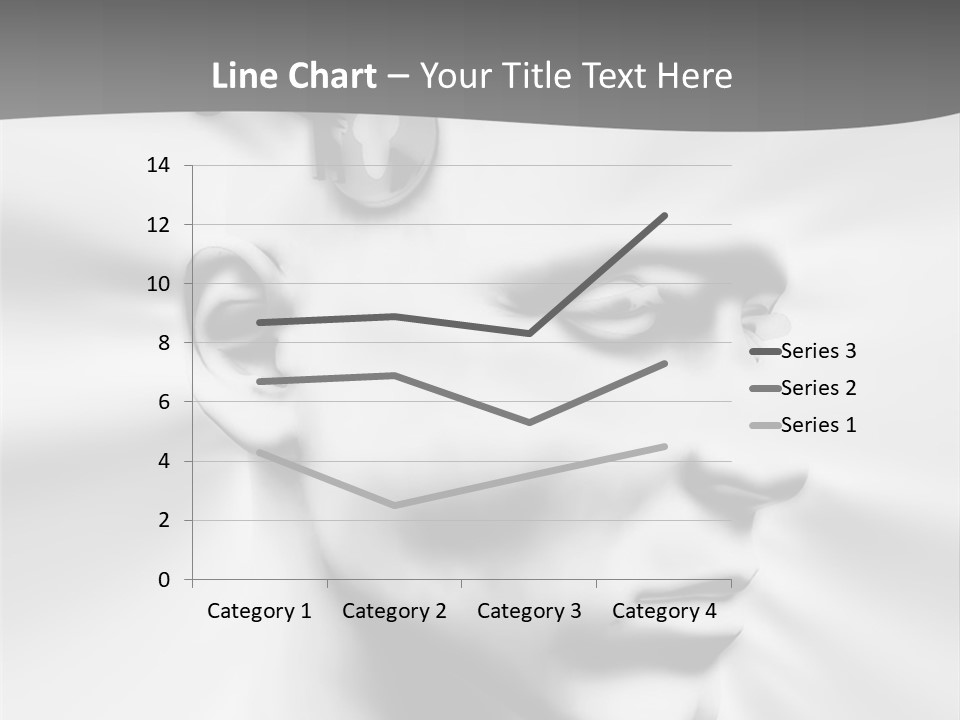 A Black And White Image Of A Man With Scissors In His Hair PowerPoint Template