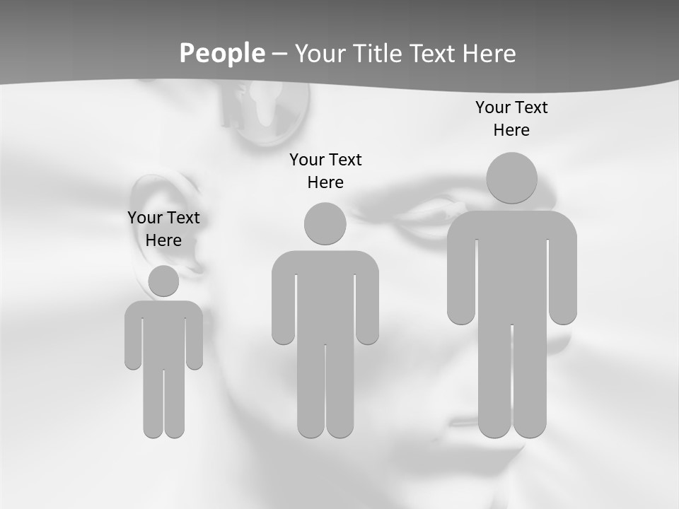 A Black And White Image Of A Man With Scissors In His Hair PowerPoint Template