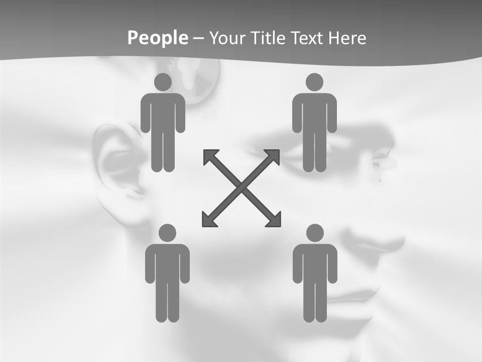 A Black And White Image Of A Man With Scissors In His Hair PowerPoint Template