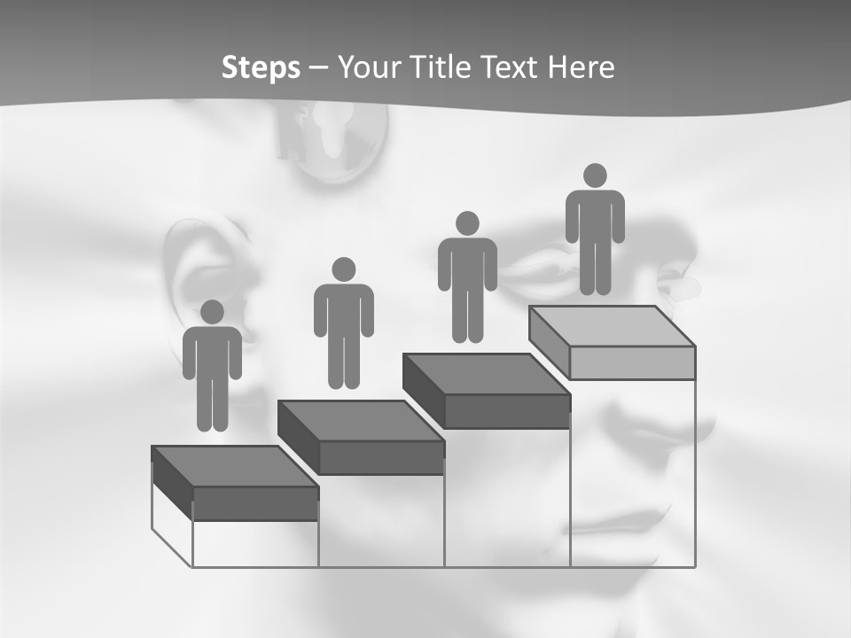 A Black And White Image Of A Man With Scissors In His Hair PowerPoint Template