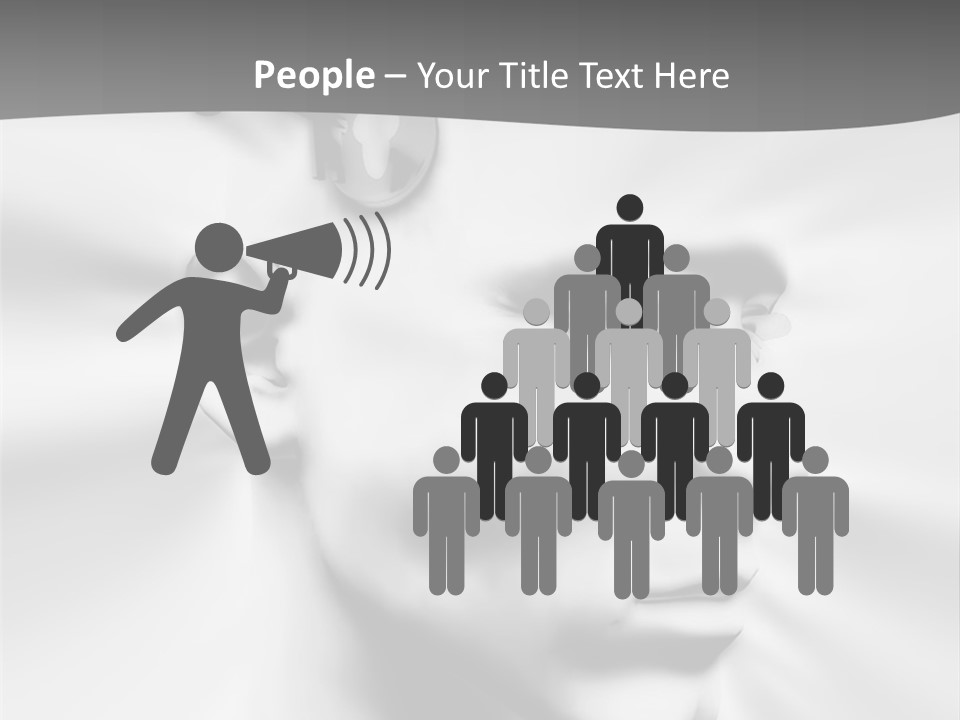 A Black And White Image Of A Man With Scissors In His Hair PowerPoint Template