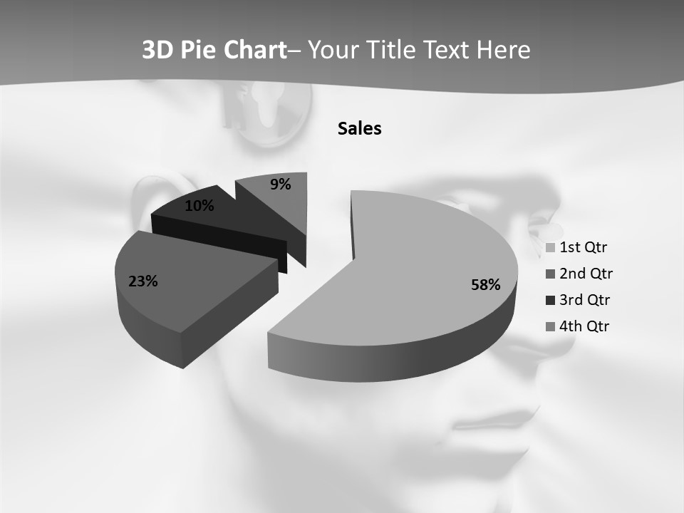 A Black And White Image Of A Man With Scissors In His Hair PowerPoint Template