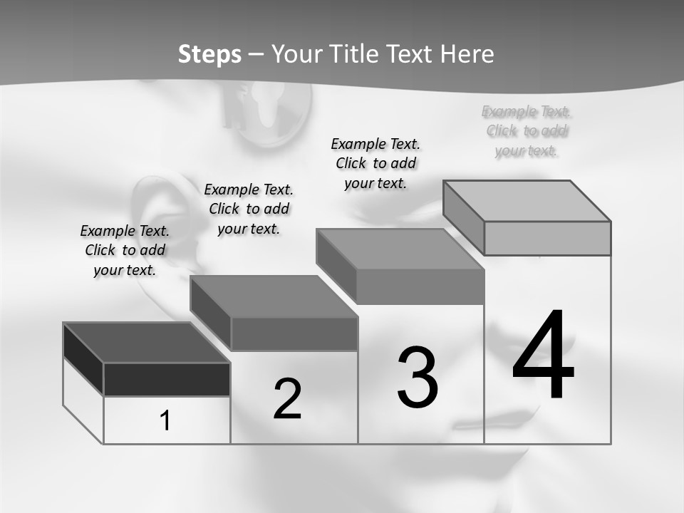A Black And White Image Of A Man With Scissors In His Hair PowerPoint Template