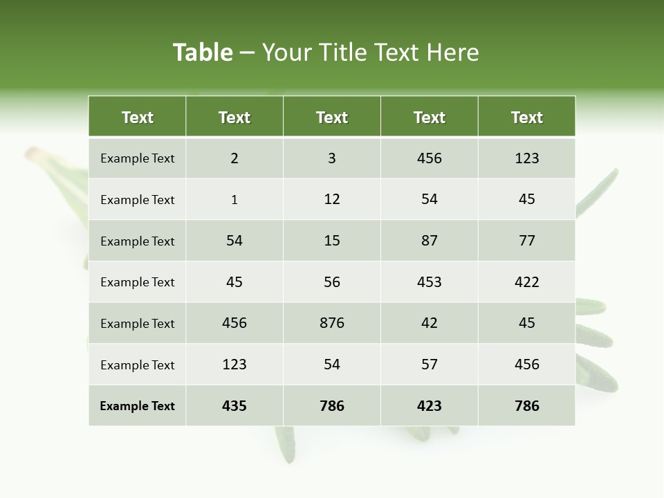 A Bunch Of Green Leaves On A White Background PowerPoint Template