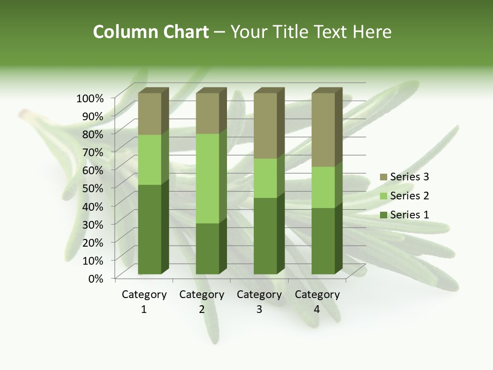 A Bunch Of Green Leaves On A White Background PowerPoint Template