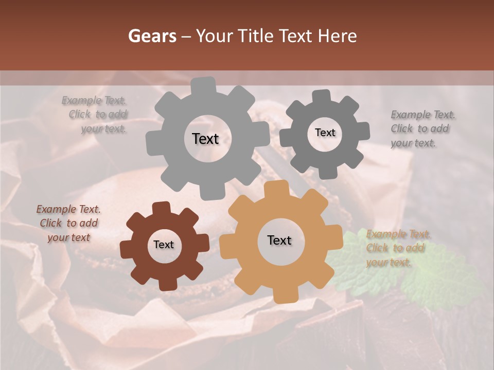 A Table Topped With Cookies And Chocolates On Top Of A Wooden Table PowerPoint Template
