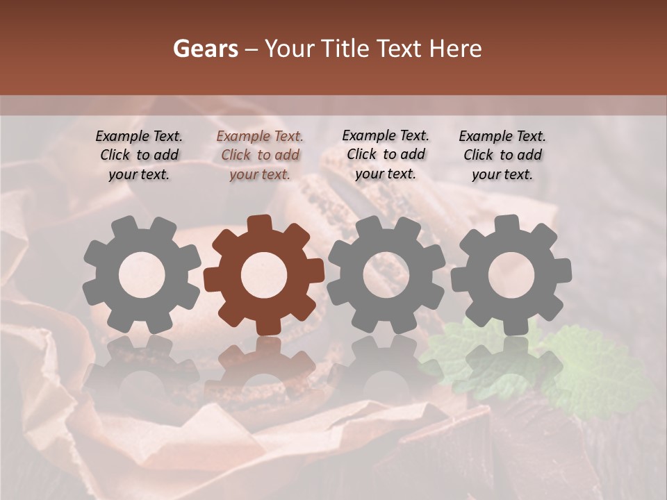 A Table Topped With Cookies And Chocolates On Top Of A Wooden Table PowerPoint Template