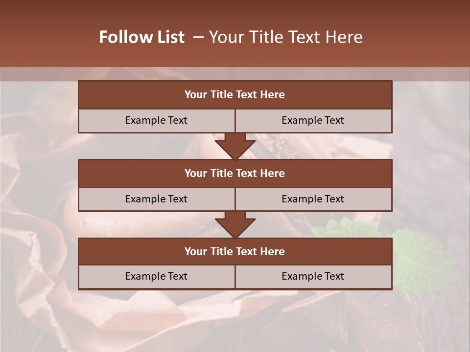 A Table Topped With Cookies And Chocolates On Top Of A Wooden Table PowerPoint Template