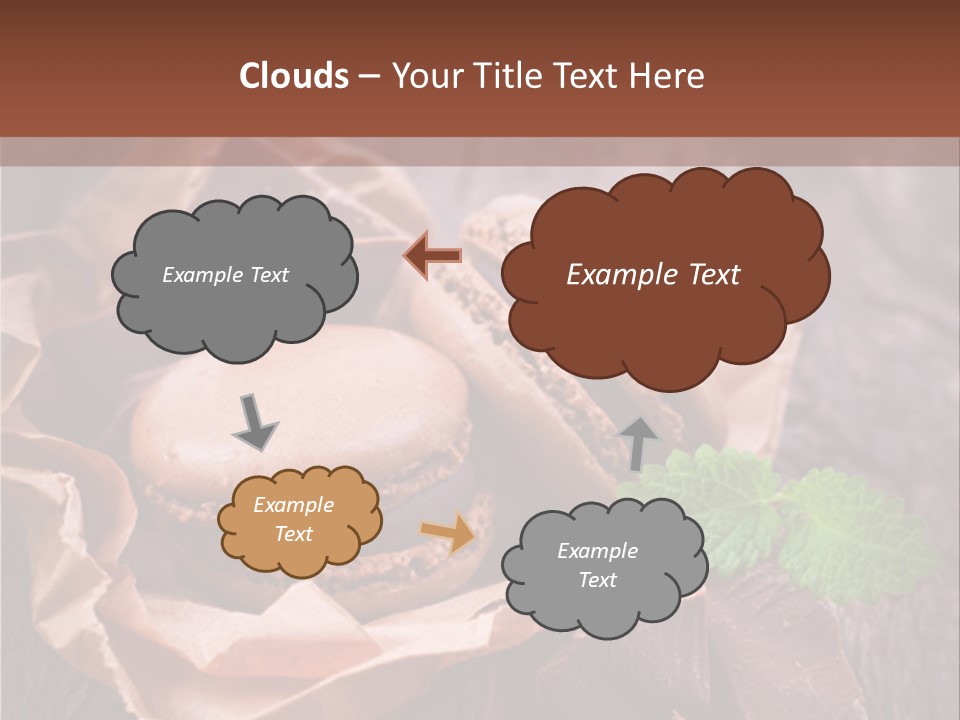 A Table Topped With Cookies And Chocolates On Top Of A Wooden Table PowerPoint Template