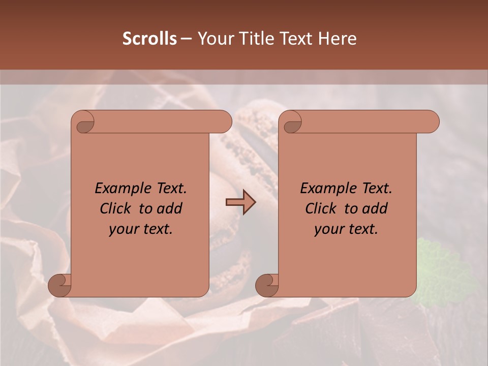 A Table Topped With Cookies And Chocolates On Top Of A Wooden Table PowerPoint Template