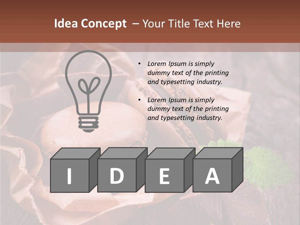 A Table Topped With Cookies And Chocolates On Top Of A Wooden Table PowerPoint Template