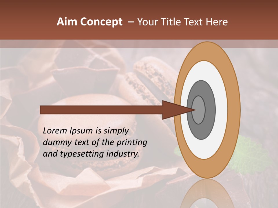 A Table Topped With Cookies And Chocolates On Top Of A Wooden Table PowerPoint Template