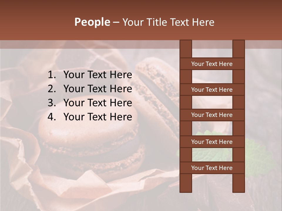 A Table Topped With Cookies And Chocolates On Top Of A Wooden Table PowerPoint Template