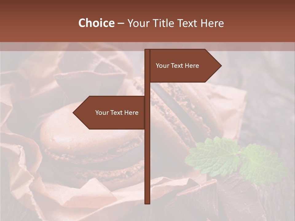 A Table Topped With Cookies And Chocolates On Top Of A Wooden Table PowerPoint Template