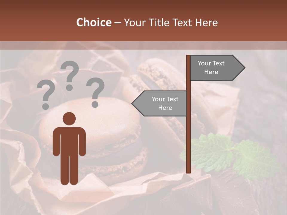 A Table Topped With Cookies And Chocolates On Top Of A Wooden Table PowerPoint Template