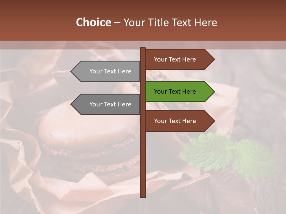 A Table Topped With Cookies And Chocolates On Top Of A Wooden Table PowerPoint Template
