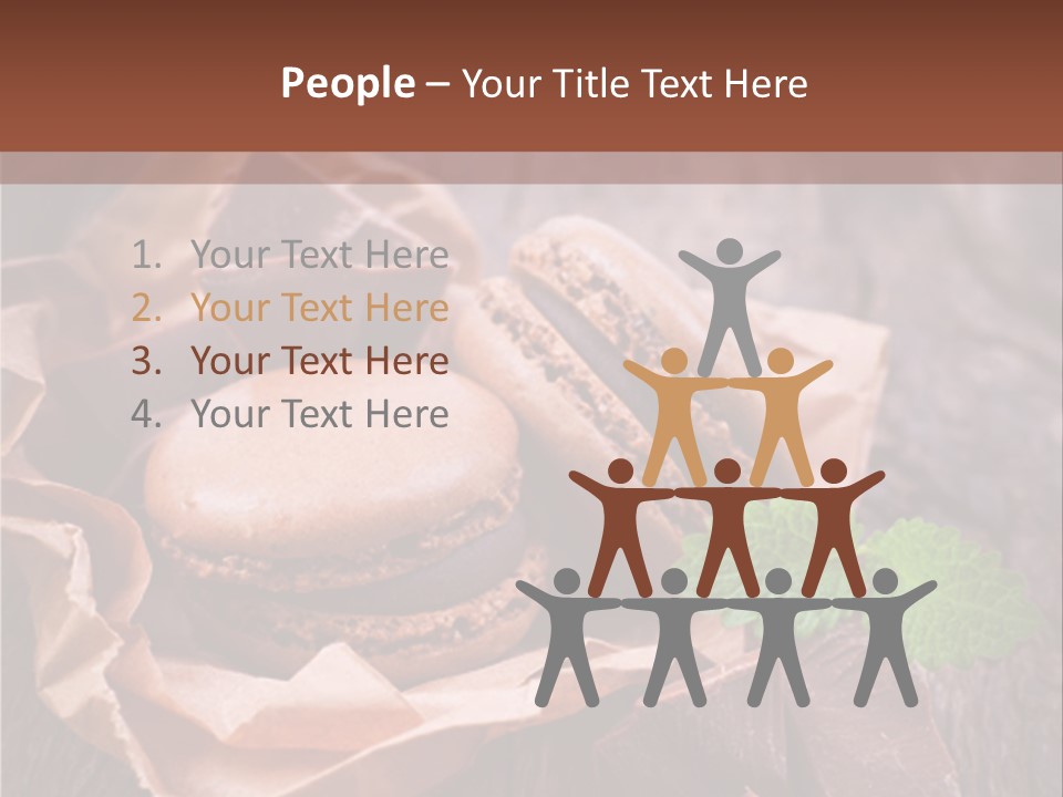 A Table Topped With Cookies And Chocolates On Top Of A Wooden Table PowerPoint Template
