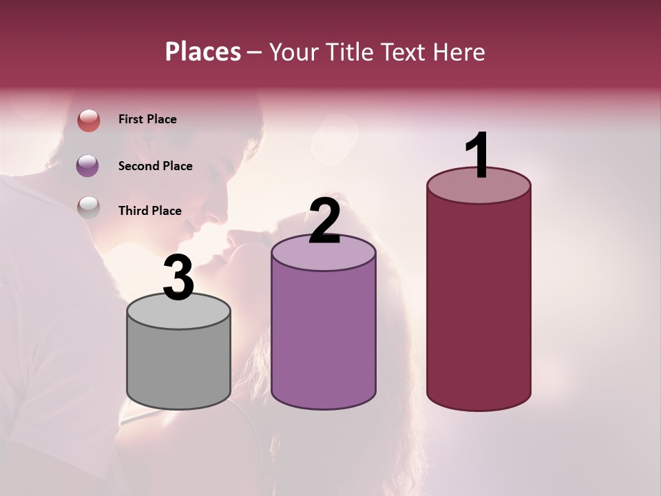 A Man And A Woman Kissing In Front Of A Bright Background PowerPoint Template