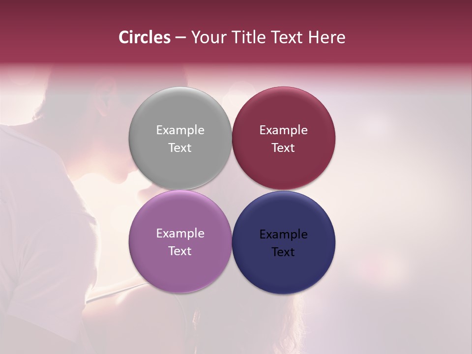 A Man And A Woman Kissing In Front Of A Bright Background PowerPoint Template