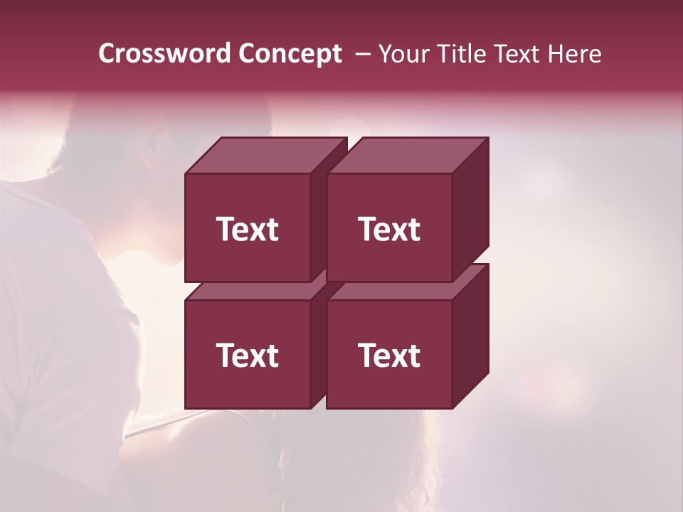 A Man And A Woman Kissing In Front Of A Bright Background PowerPoint Template