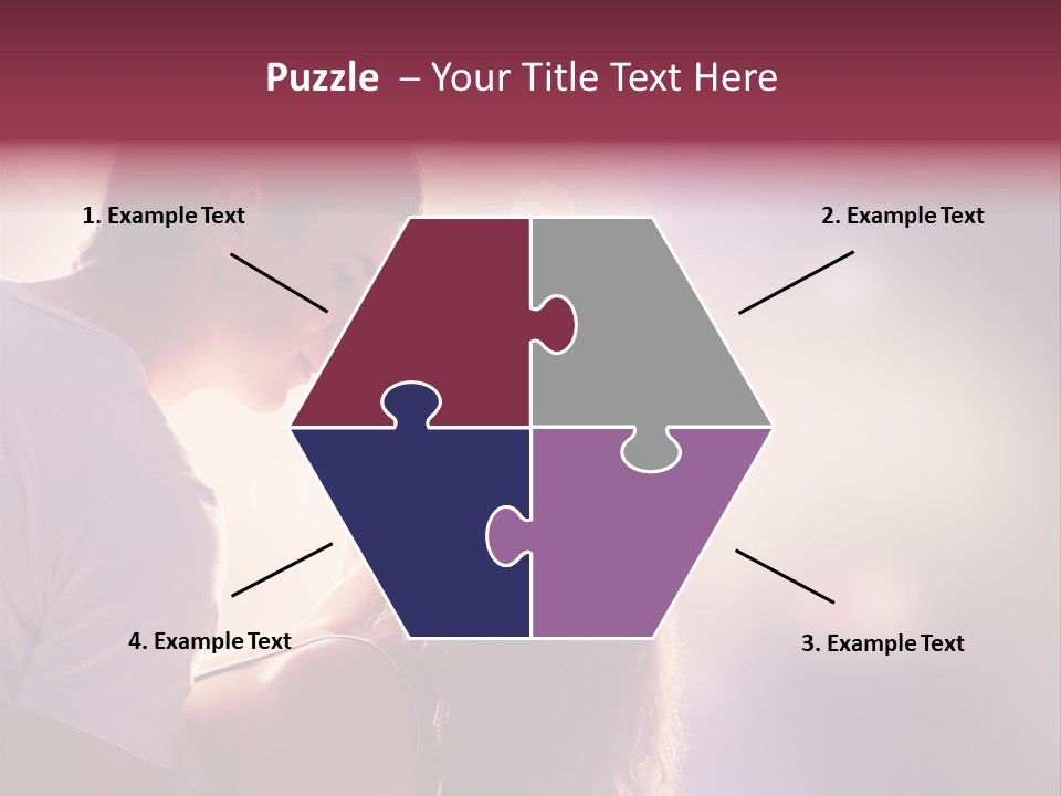 A Man And A Woman Kissing In Front Of A Bright Background PowerPoint Template