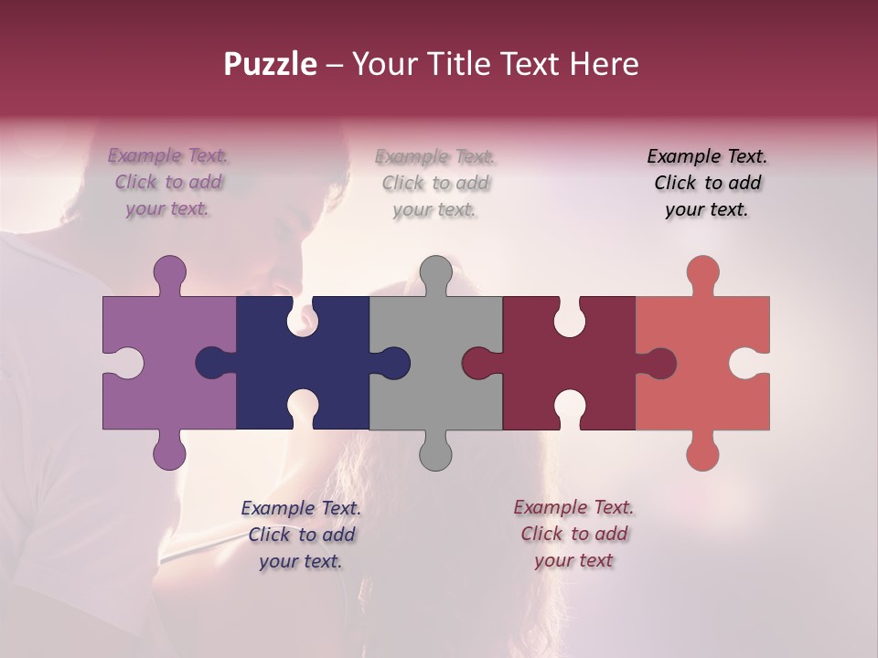 A Man And A Woman Kissing In Front Of A Bright Background PowerPoint Template