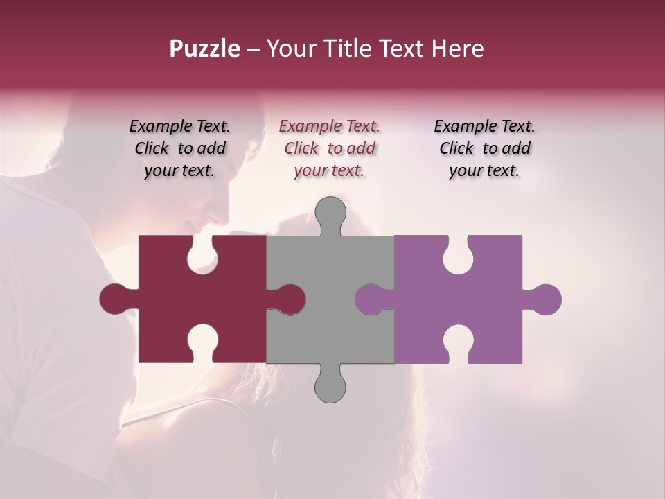 A Man And A Woman Kissing In Front Of A Bright Background PowerPoint Template