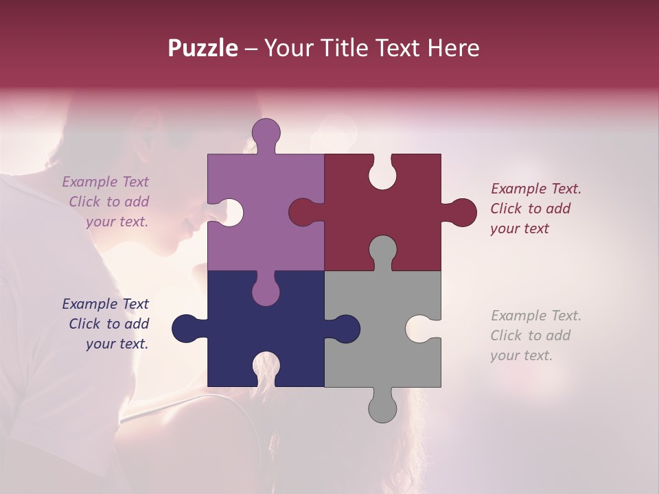 A Man And A Woman Kissing In Front Of A Bright Background PowerPoint Template